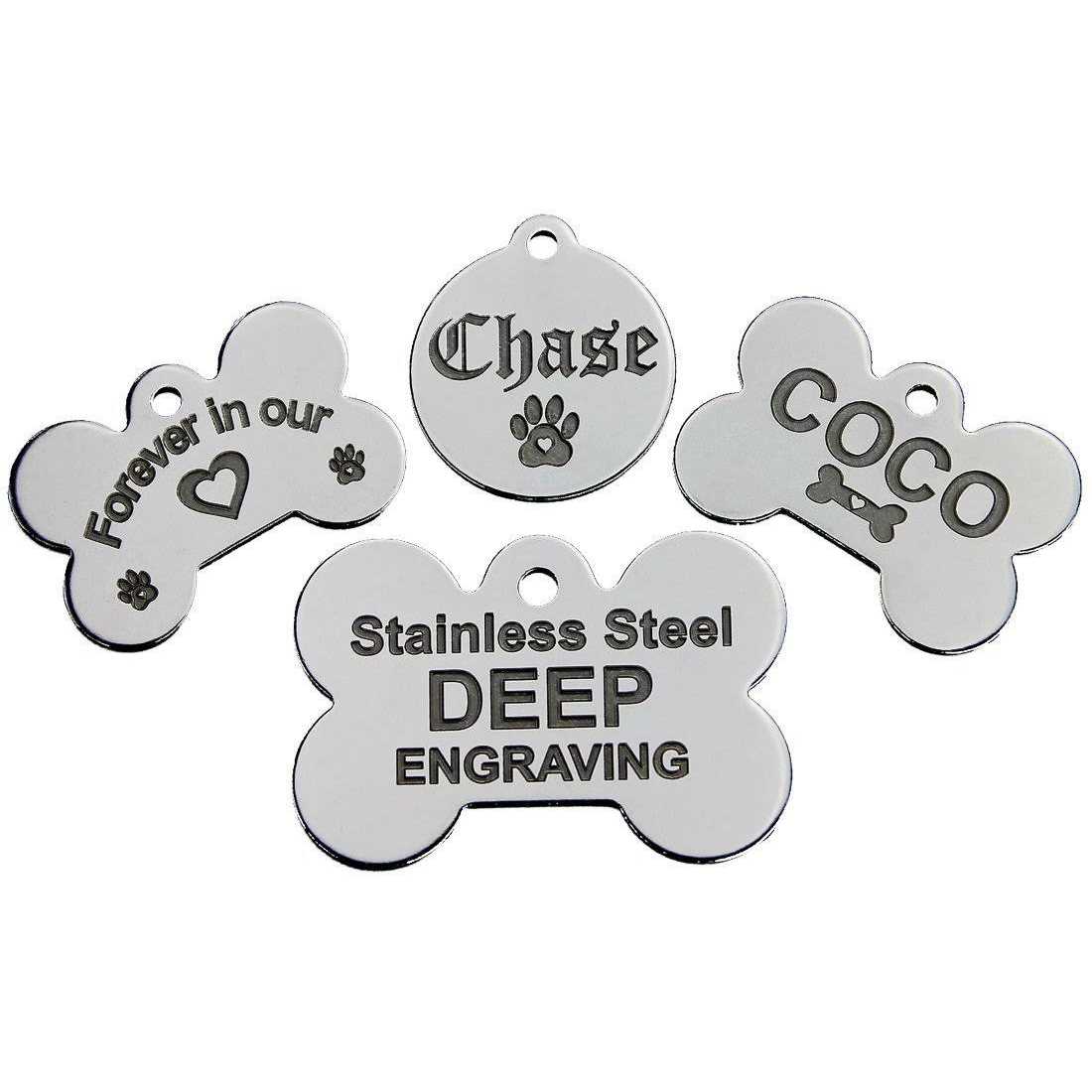 Stainless Steel Custom Deep Engraved Pet ID Tags J1406
