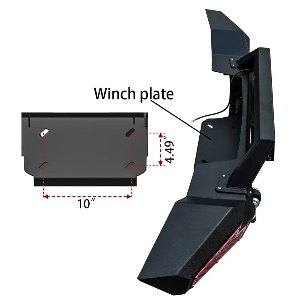 Front & Rear Bumper Combos with Winch Plate LED Work Lights Q376