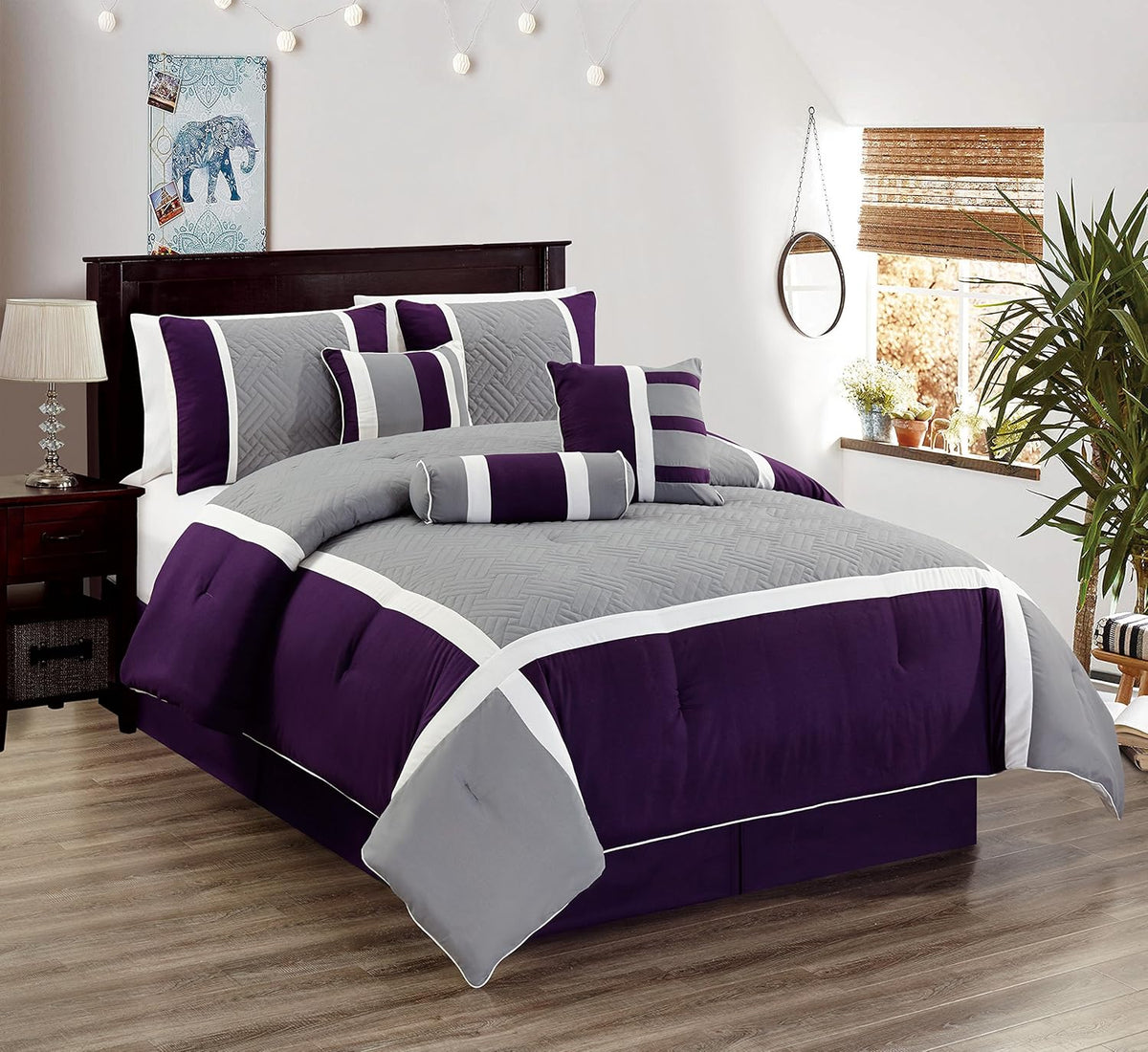 4 Piece Curtain Set with Attached Sheer Backing G12534
