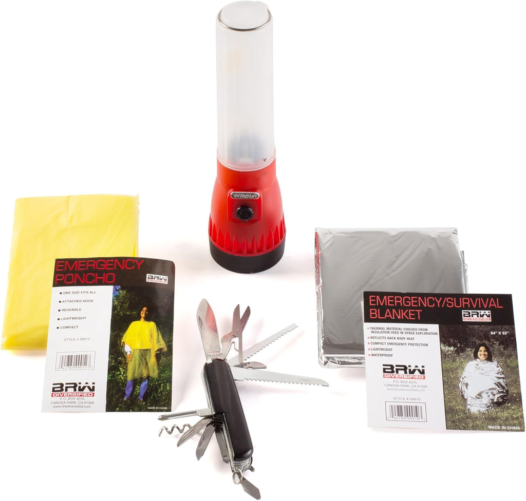 72 Hour Emergency Survival Kit in Red Backpack W169870
