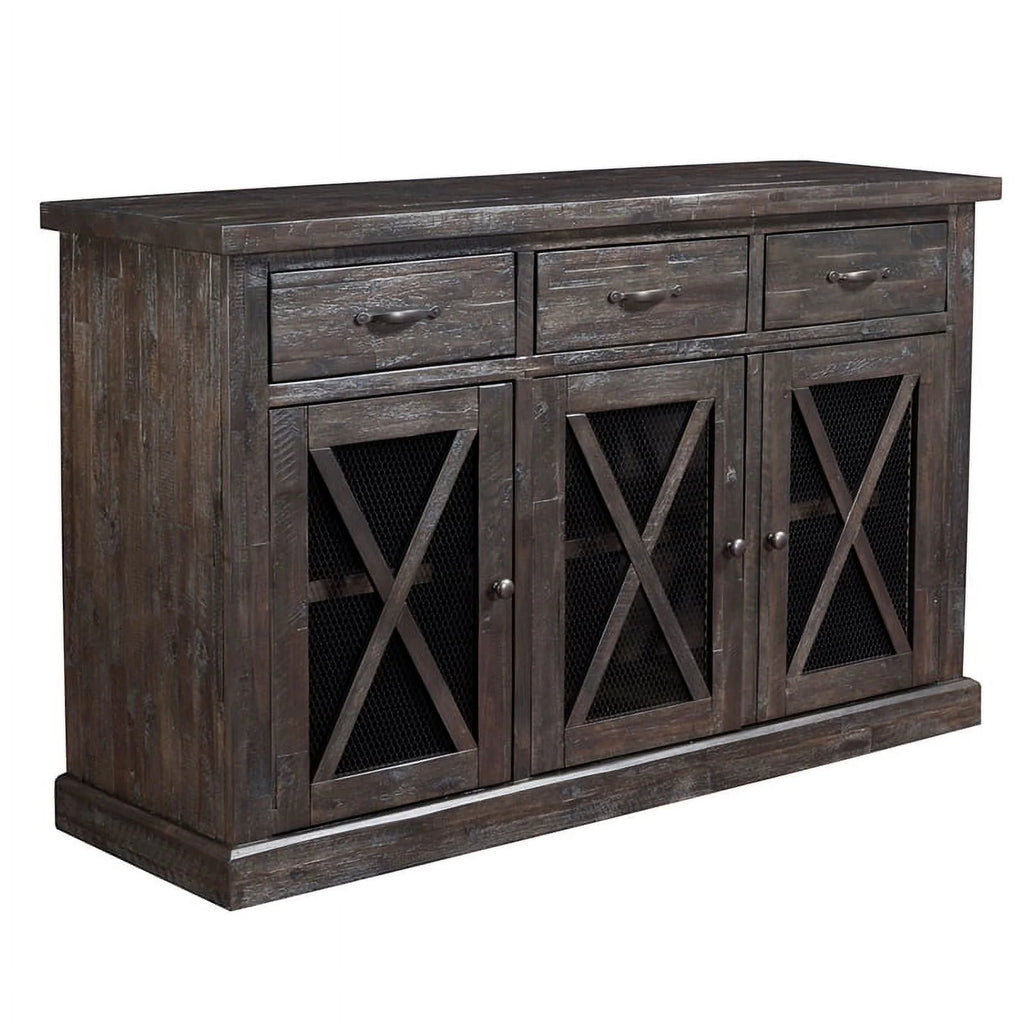 Contemporary Wood Dining Sideboard in Salvaged Gray R105058