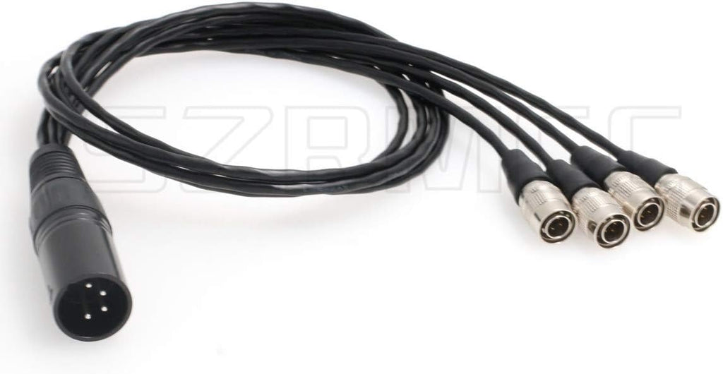 XLR 4 Pin Male to 4 Split Hirose 4 Pin Male Power Cable L684