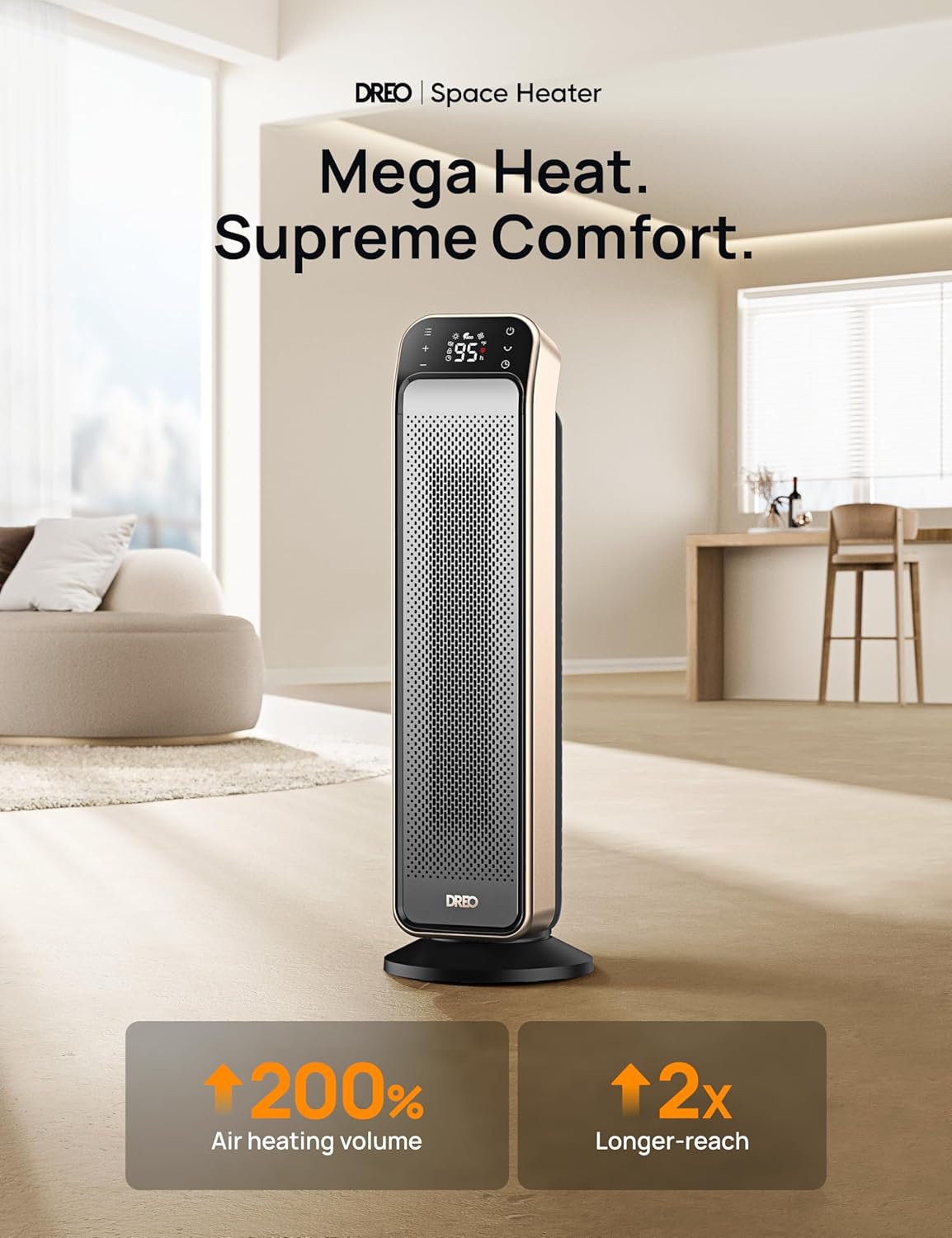 70° Oscillating 25" Portable Space Heater with Remote I760