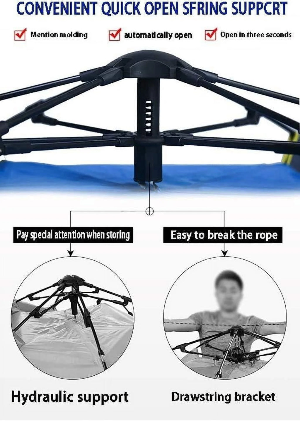 Instant Pop Up Waterproof Windproof Camping Tent B8990