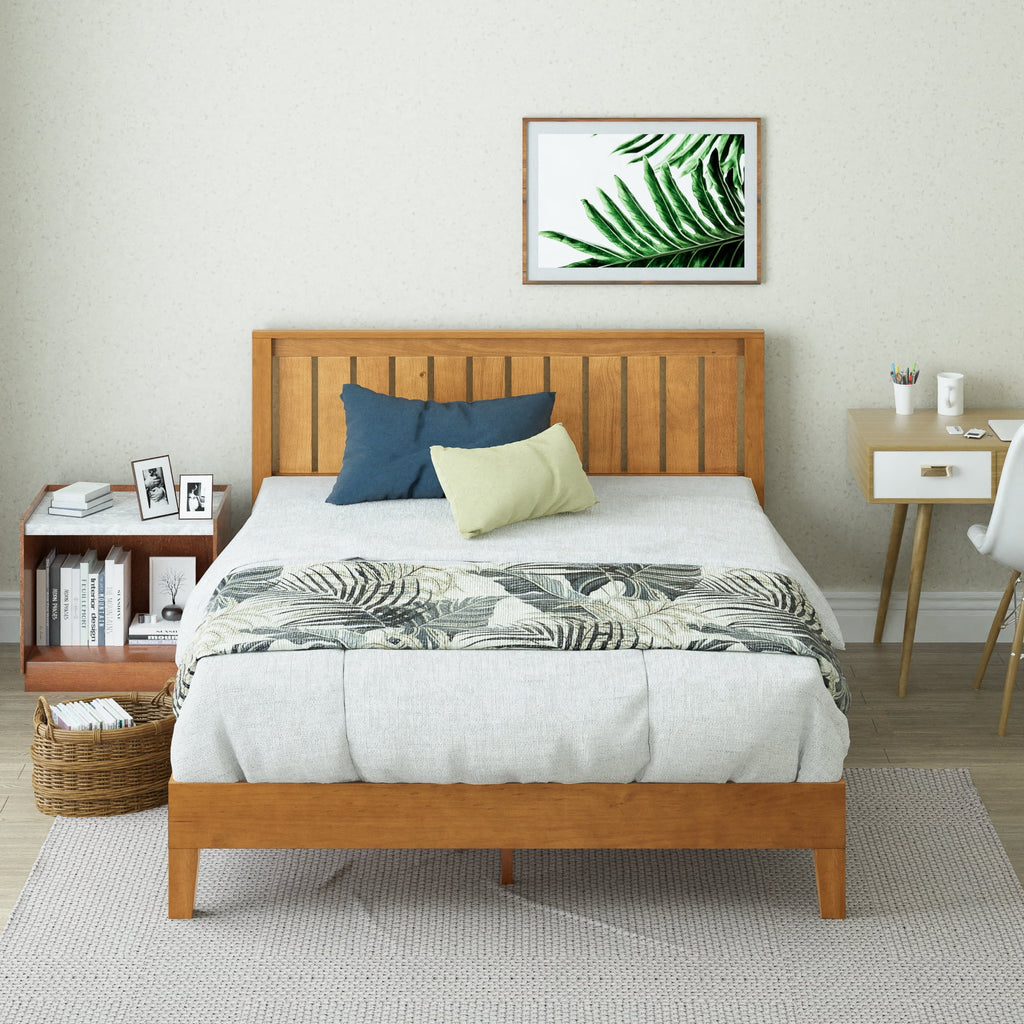 Queen Wood Platform Bed Frame with Headboard B714
