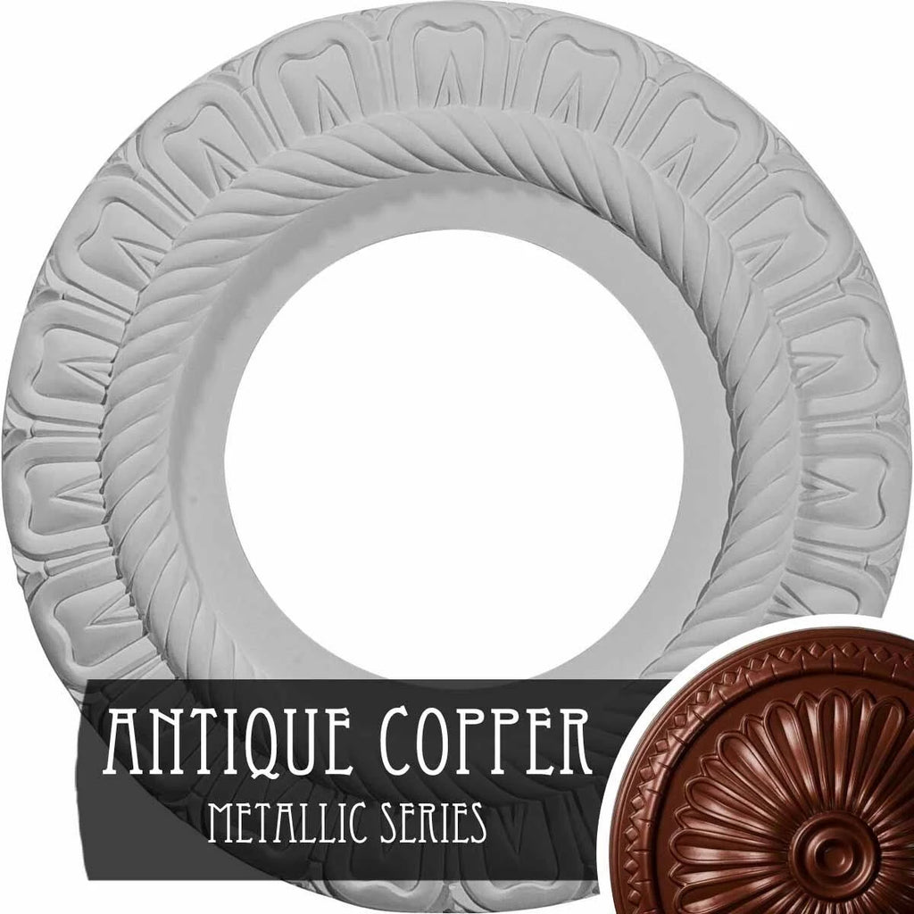 9x22OD x 4 1/2x22ID x 1/2x22P Hand-Painted Ceiling Medallion E960109