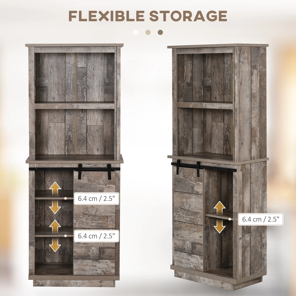 Rustic Kitchen Buffet with Hutch X410