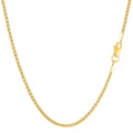 14K Yellow Gold 1.5MM Round Wheat Link Pendant Necklace Chain 16" - 30" C25220