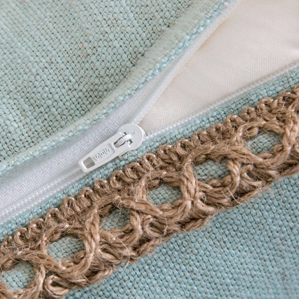 Light Blue Linen Throw Pillow, 18" x 18", 1 Pack S32500