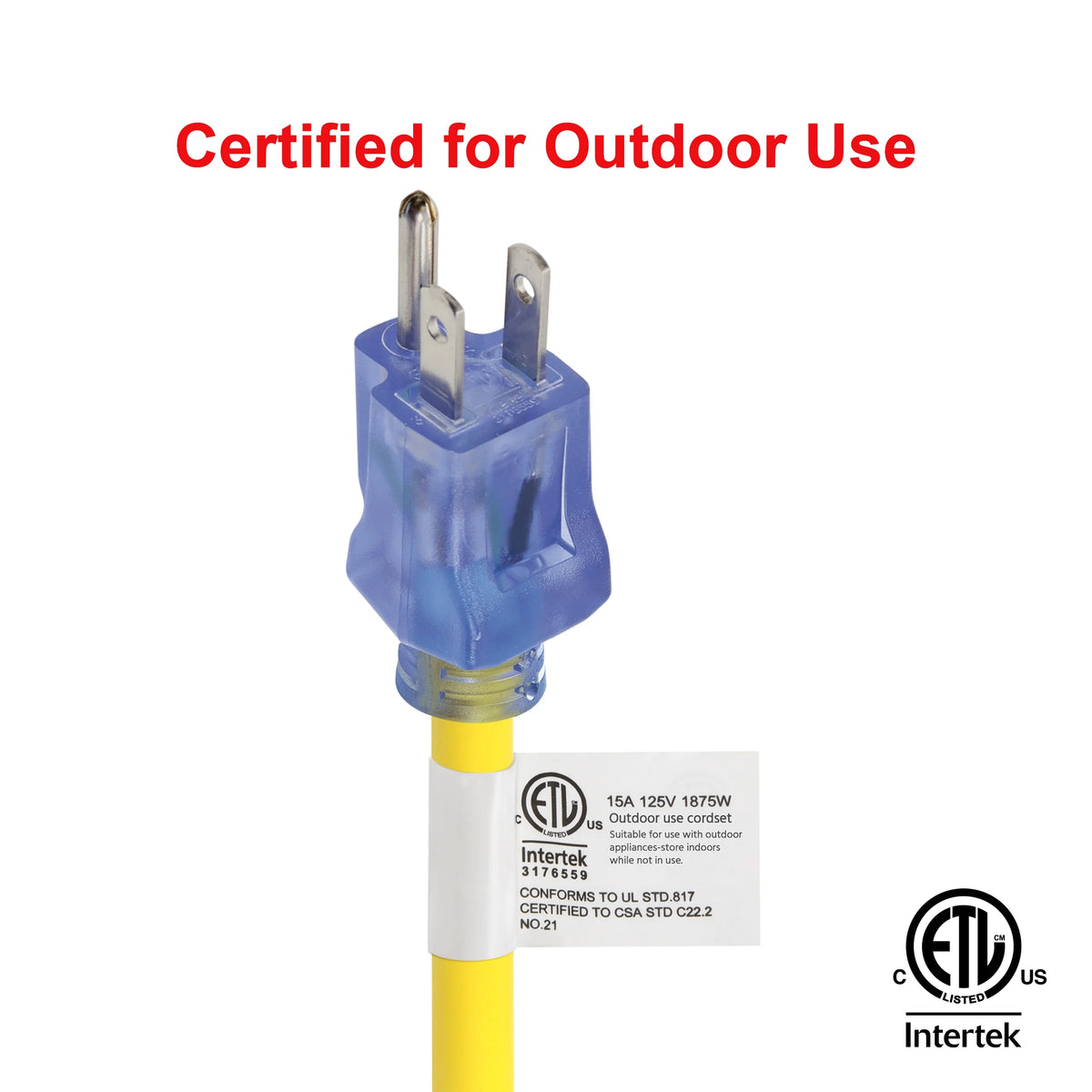 12/3 SJTW 50 ft Heavy Duty Outdoor Extension Cord & 5-Outlet Adapter Combo Y96960