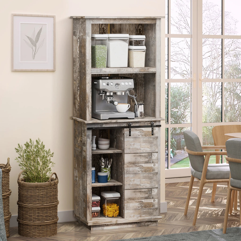 Rustic Kitchen Buffet with Hutch X410