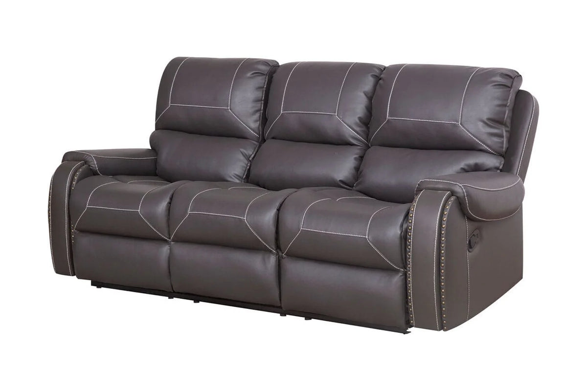 3-Seater Reclining Faux Leather Sofa with Drop-Down Table and Cup Holders Q79136