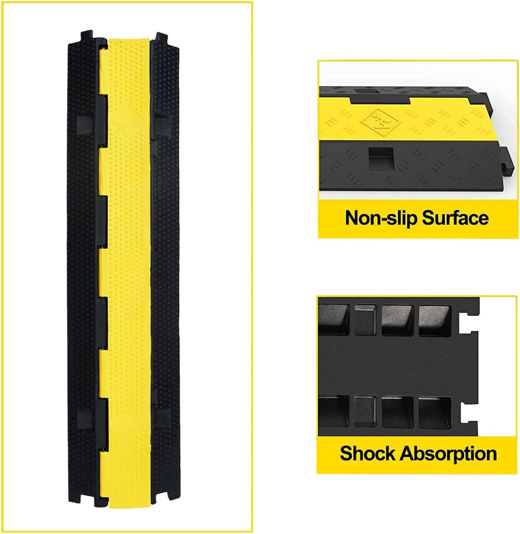 3Pack 39inch Traffic Speed Bumps Cable Protector, 11000lbs per Axle Capacity Rubber Pack of 2 J846