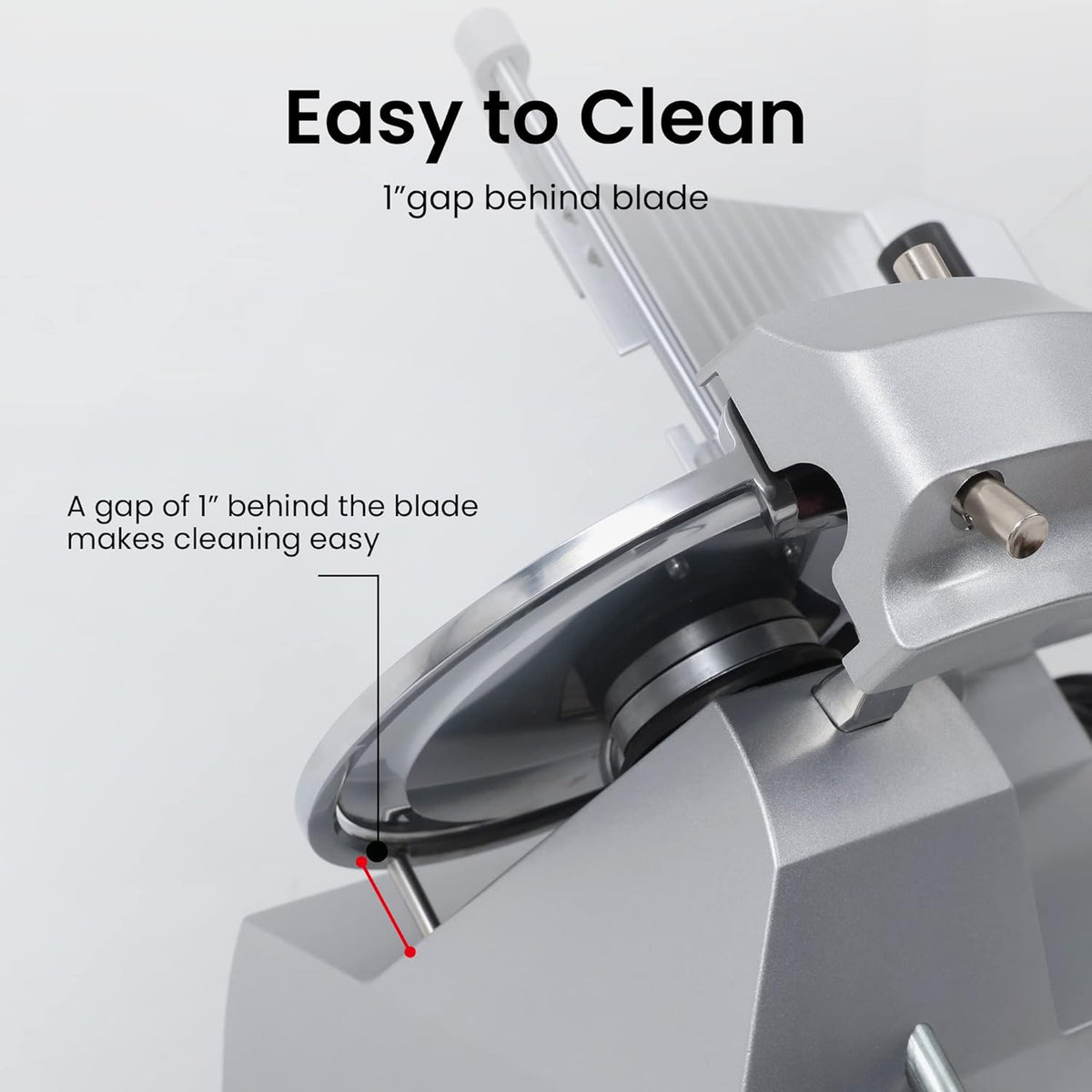 Electric Meat Slicer with 8.7 Italian Carbon Steel Blade, 0.5mm to 15mm Adjustable Slicing Thickness H250718