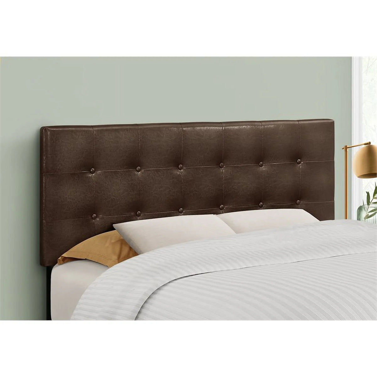 Full Size Upholstered Brown Headboard J6350