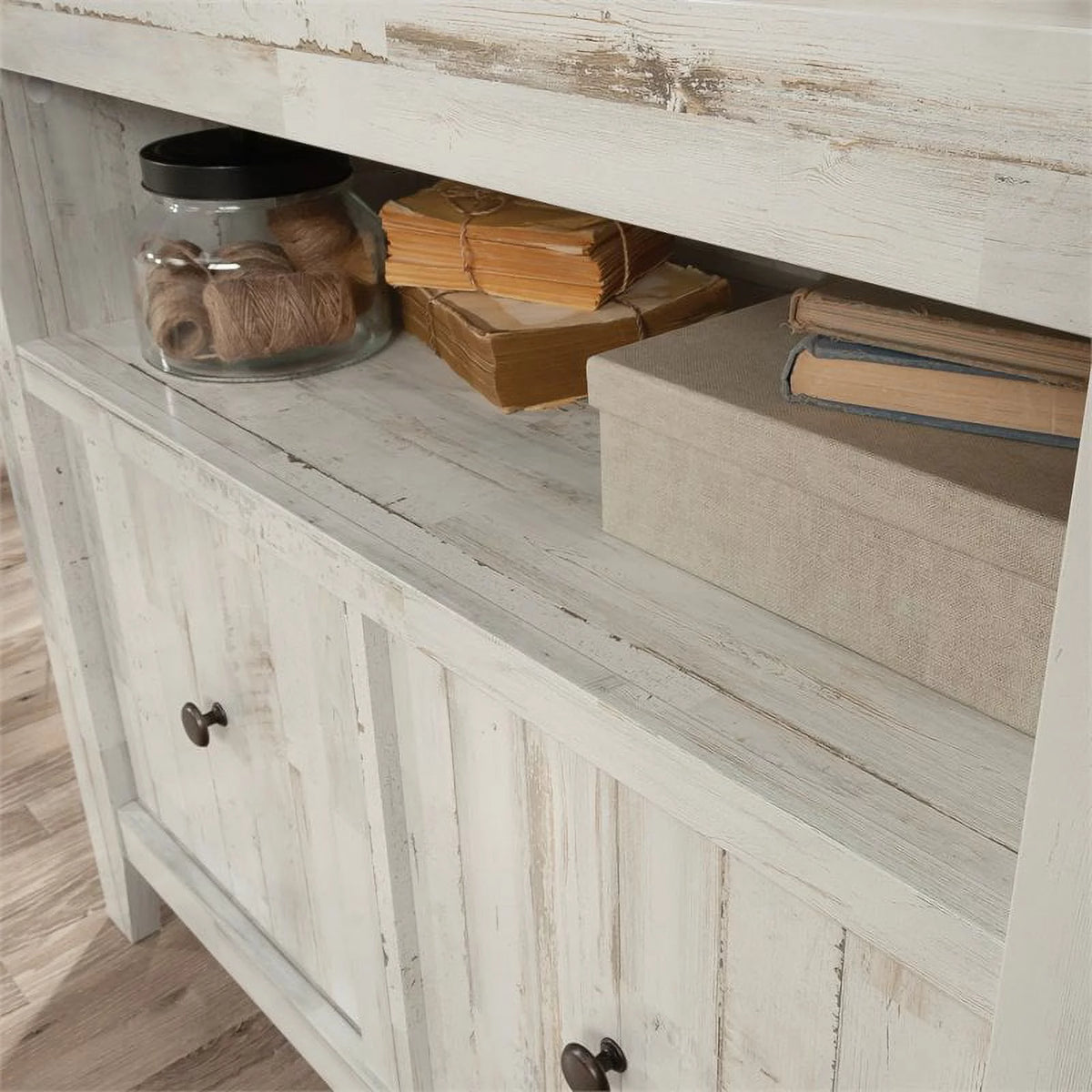 White Engineered Wood Lateral File Cabinet G931865