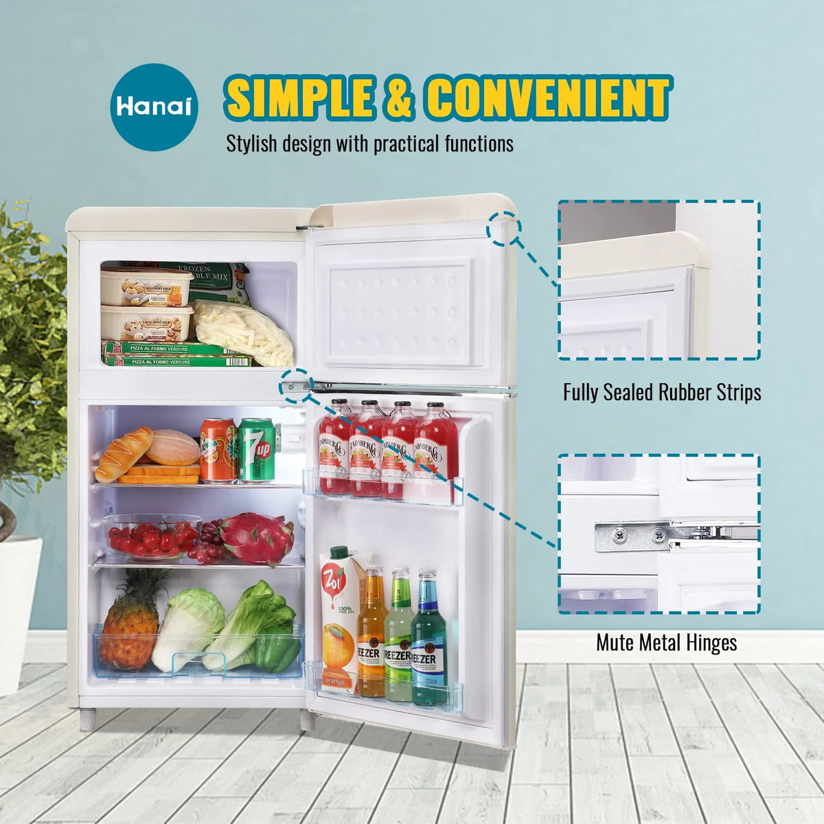 3.5 Cu.ft Retro Mini Fridge with Freezer C373