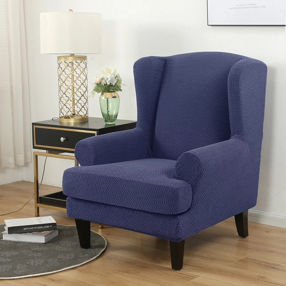 2 Piece Stretch Wingback Chair Slipcovers T115408