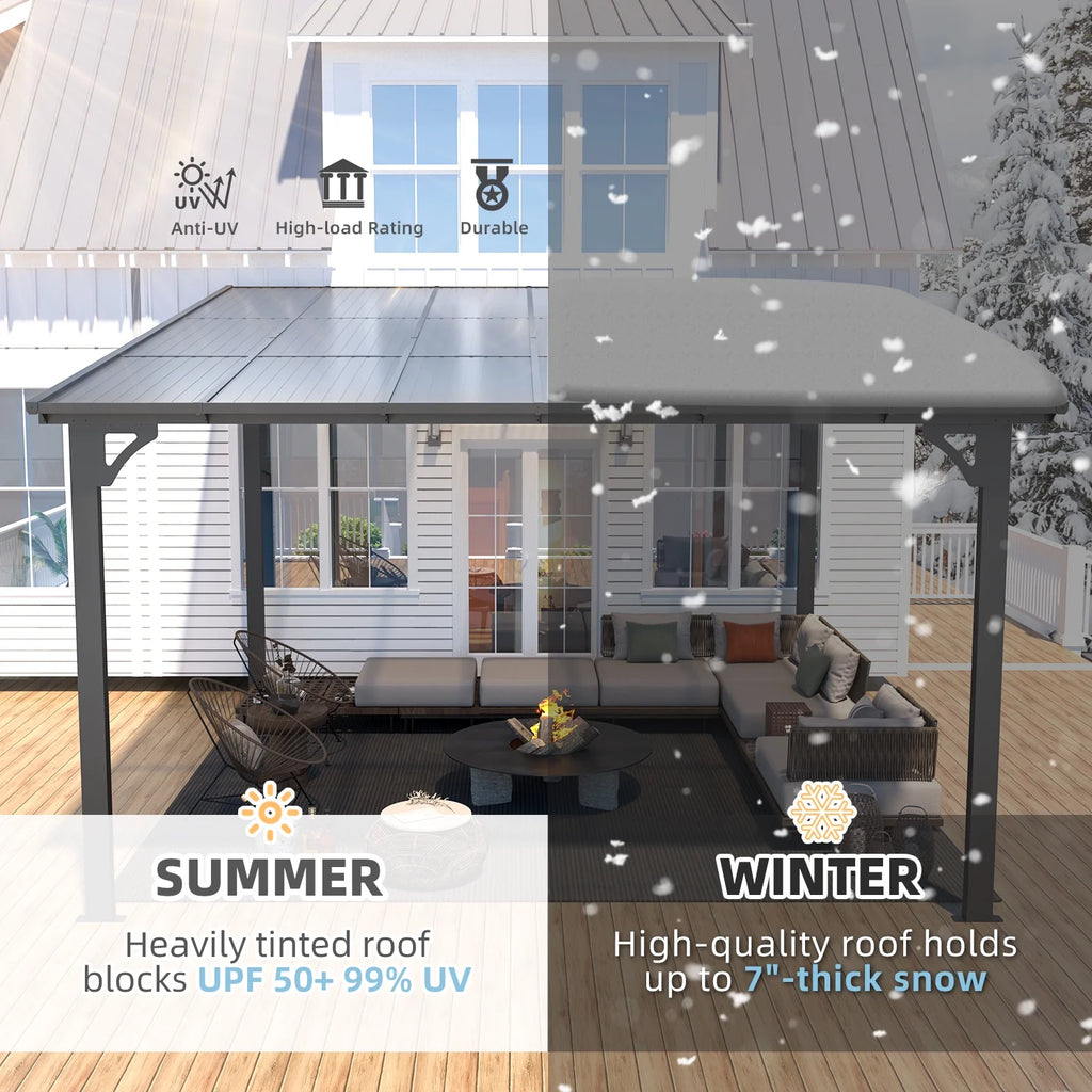 12' x 12' Gray Hardtop Aluminum Gazebo Q2359