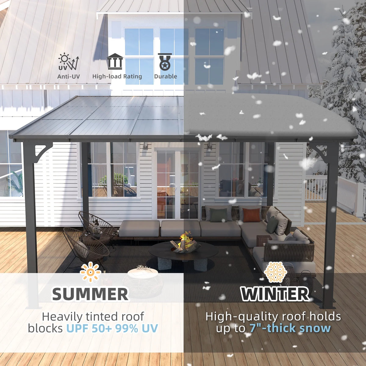 12' x 12' Gray Hardtop Aluminum Gazebo Q2359