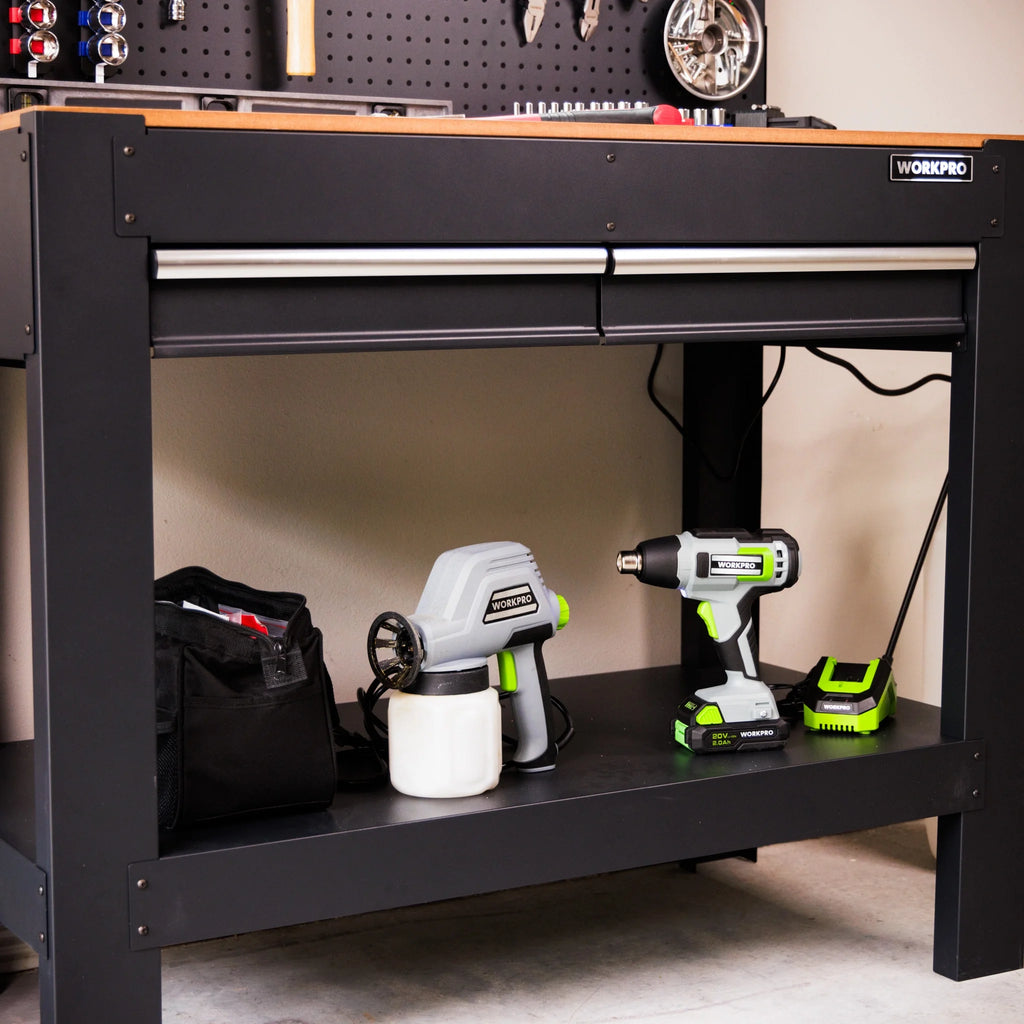 45-in Steel Multipurpose Workbench with LED Light & Power Strip X1673