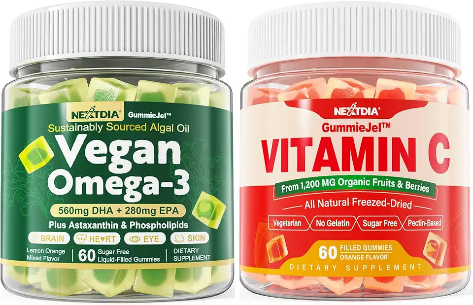 Vegan Omega 3 Gummies + Whole Food Vitamin C Gummies N8547