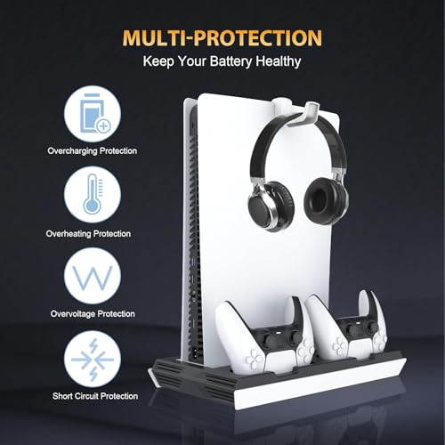 PS5 Slim Cooling Station with Dual Controller Charging Station, Black S6905