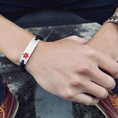 Braided Rope Medical Alert ID Bracelet S55829