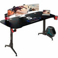 Black 63 inch Gaming Desk with Adjustable Height K276
