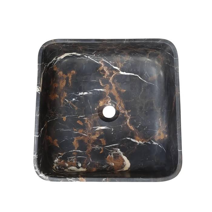 15 3/4 inch Square Marble Above Counter Single Basin Bathroom Sink D885