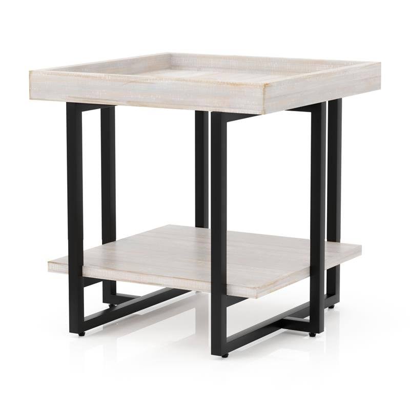 Antique White 2-Piece Wood Coffee Table Set O602626
