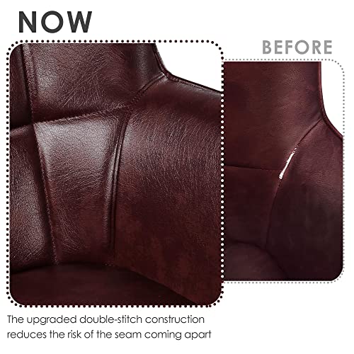 Camel Leather Accent Chairs with Metal Legs T987240