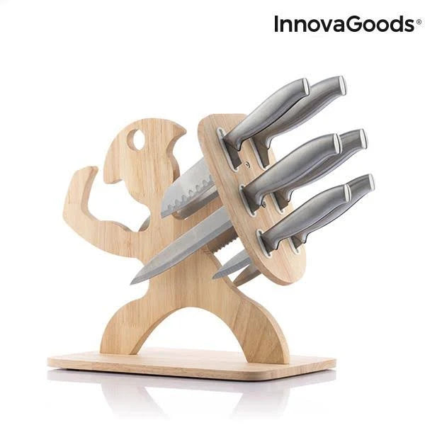 7 Pieces Knife Set with Wooden Base X744260
