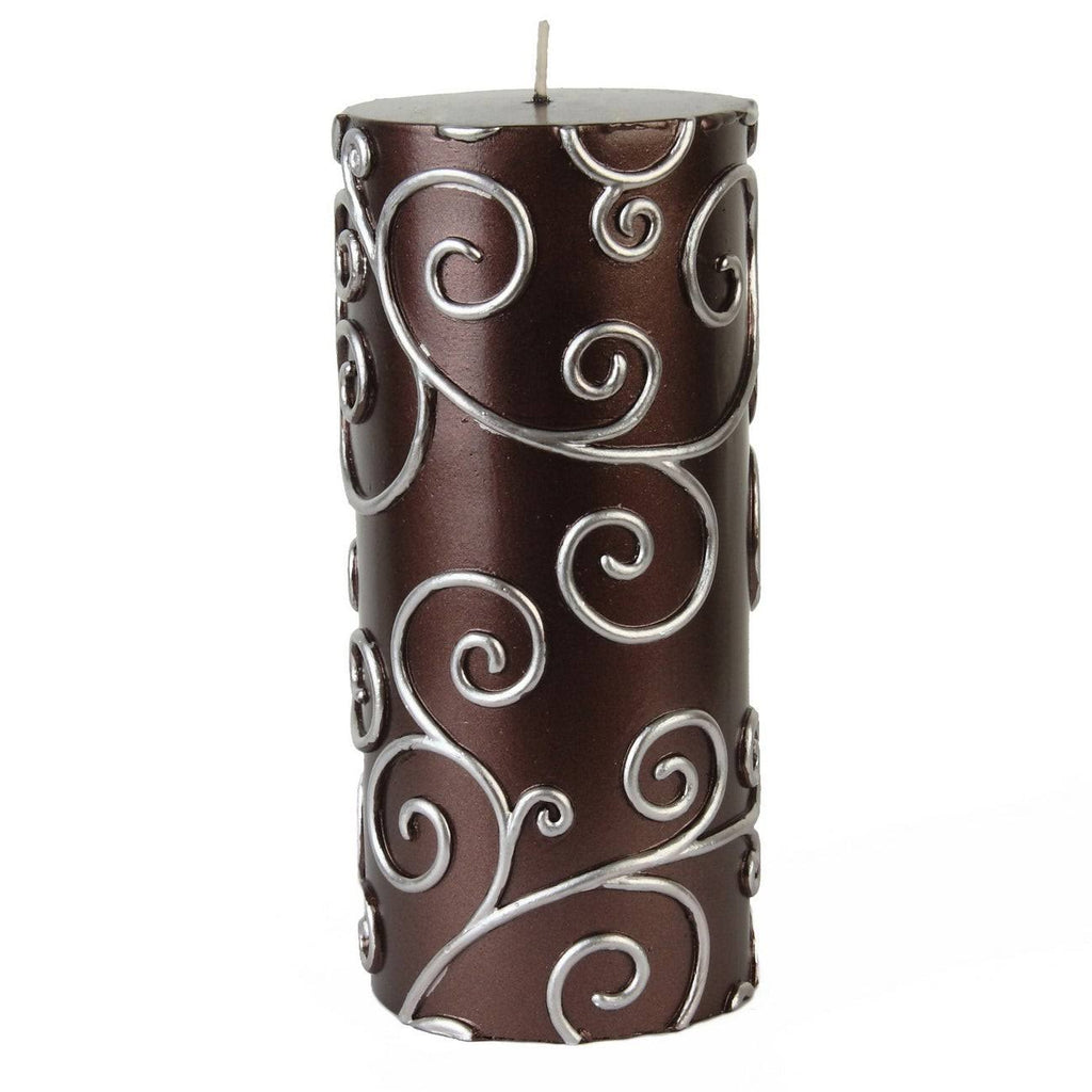 Purple Scroll Pillar Candle 12Pcs Z10921