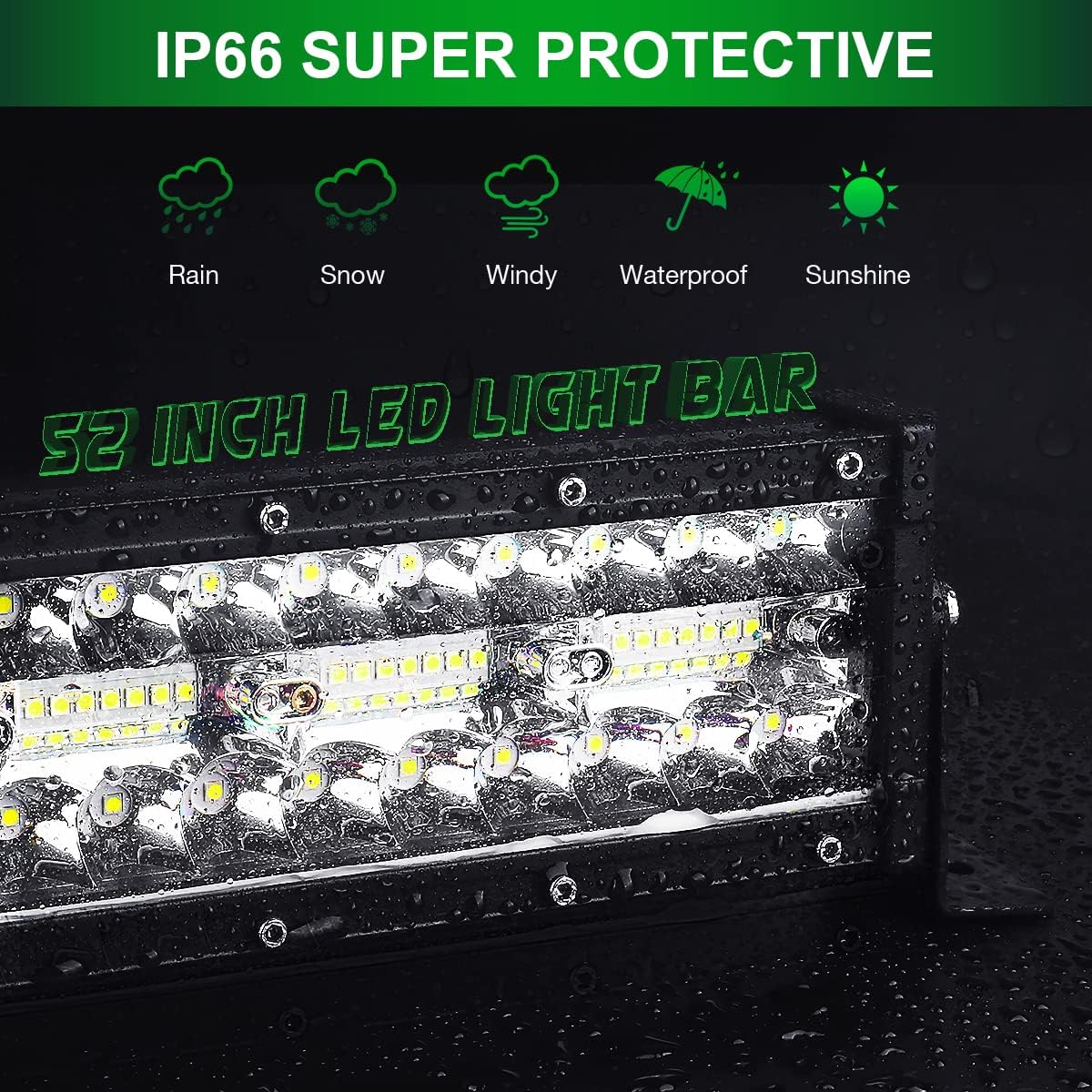 52 inch Triple Row LED Light Bar 6000K T65021