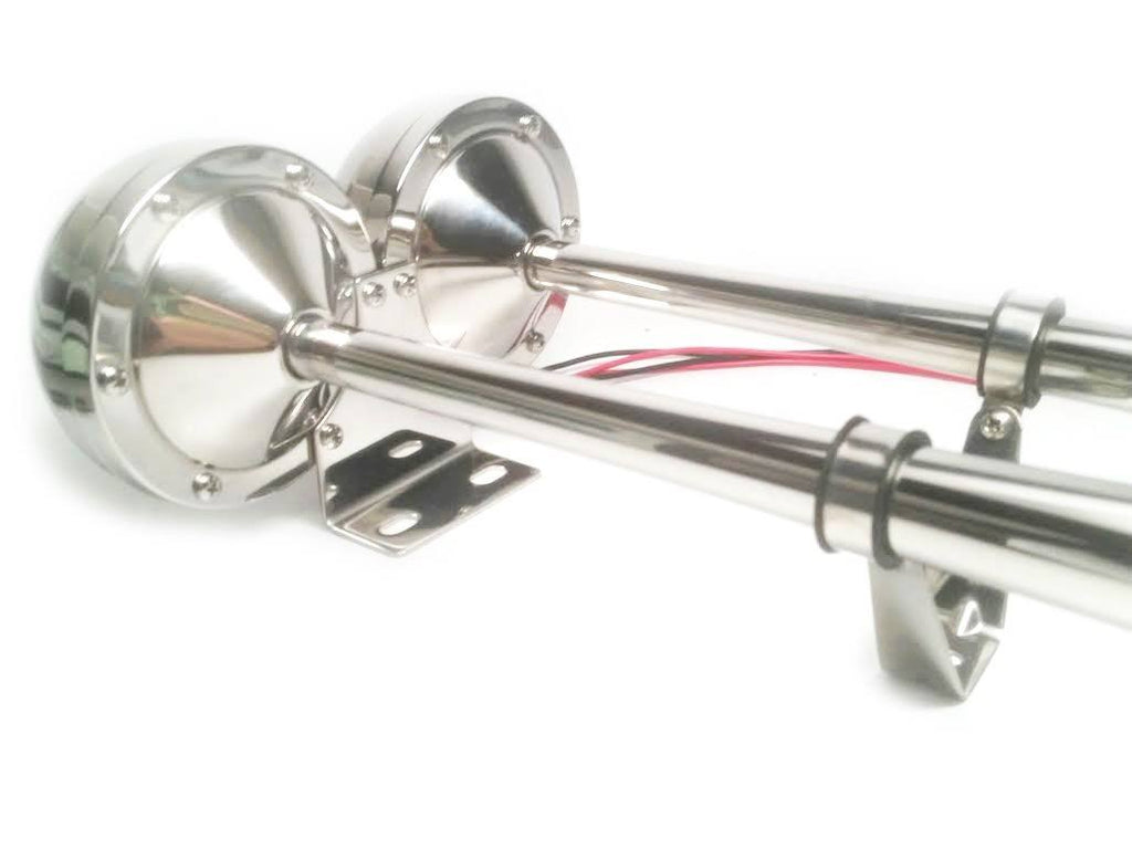 Stainless Steel Dual Trumpet Horn 12V R878