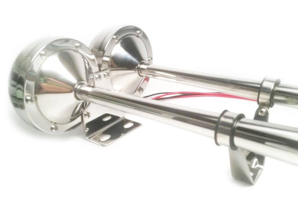 Stainless Steel Dual Trumpet Horn 12V R878