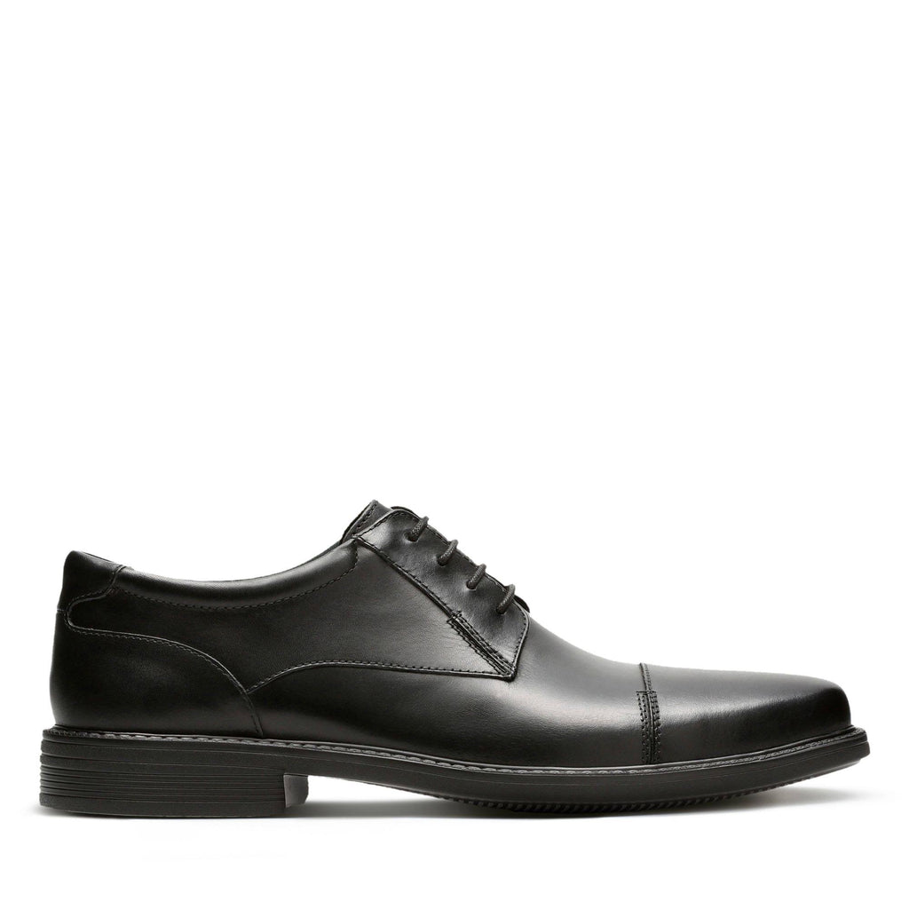 Black Leather Cap Toe Shoes Size 12 Wide H947