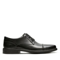 Black Leather Cap Toe Shoes Size 12 Wide H947