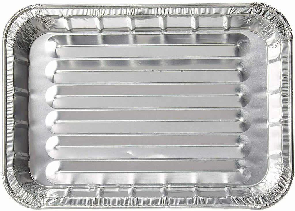 50 Pack Small Disposable Aluminum Broiler Pan L568484