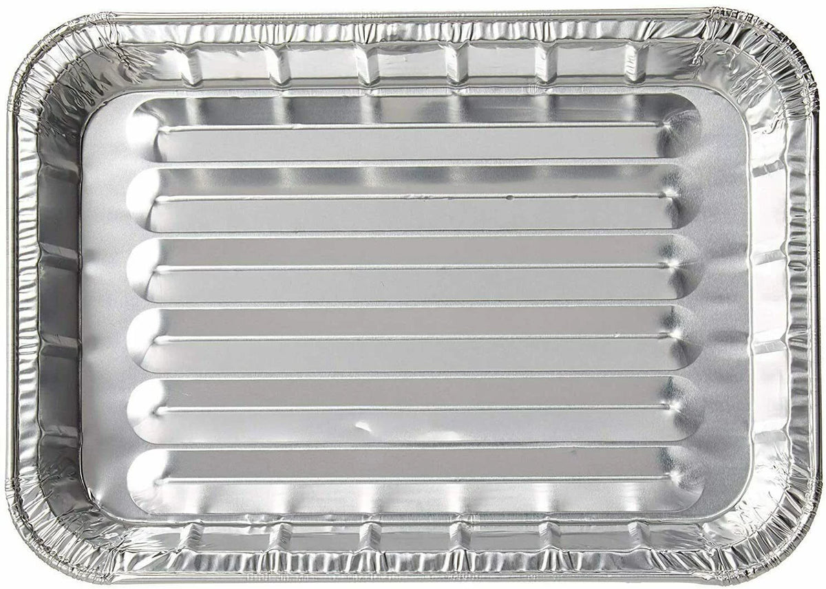 50 Pack Small Disposable Aluminum Broiler Pan L568484