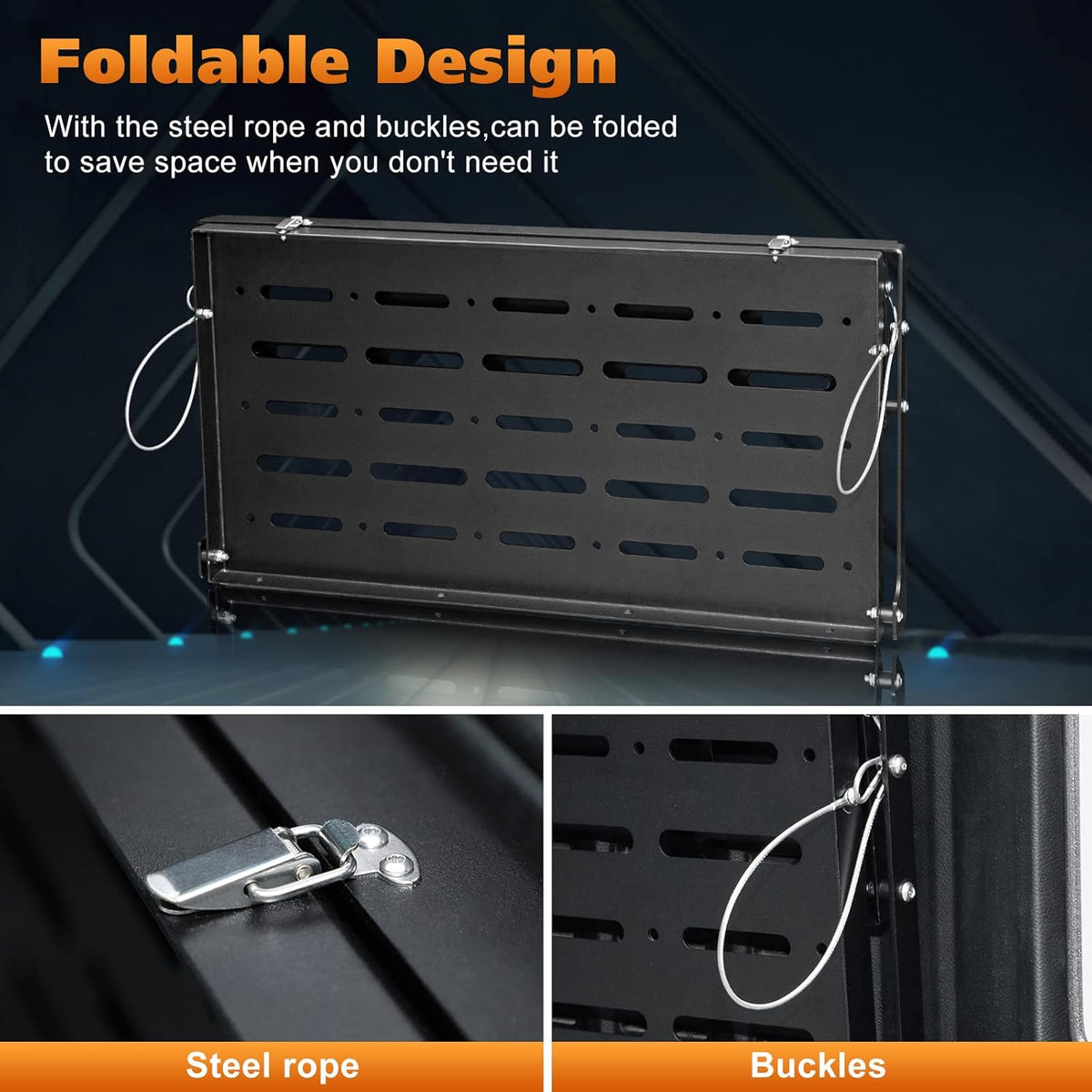 Tailgate Table Rear Foldable Cargo Shelf Aluminum Alloy Storage Rack W5597