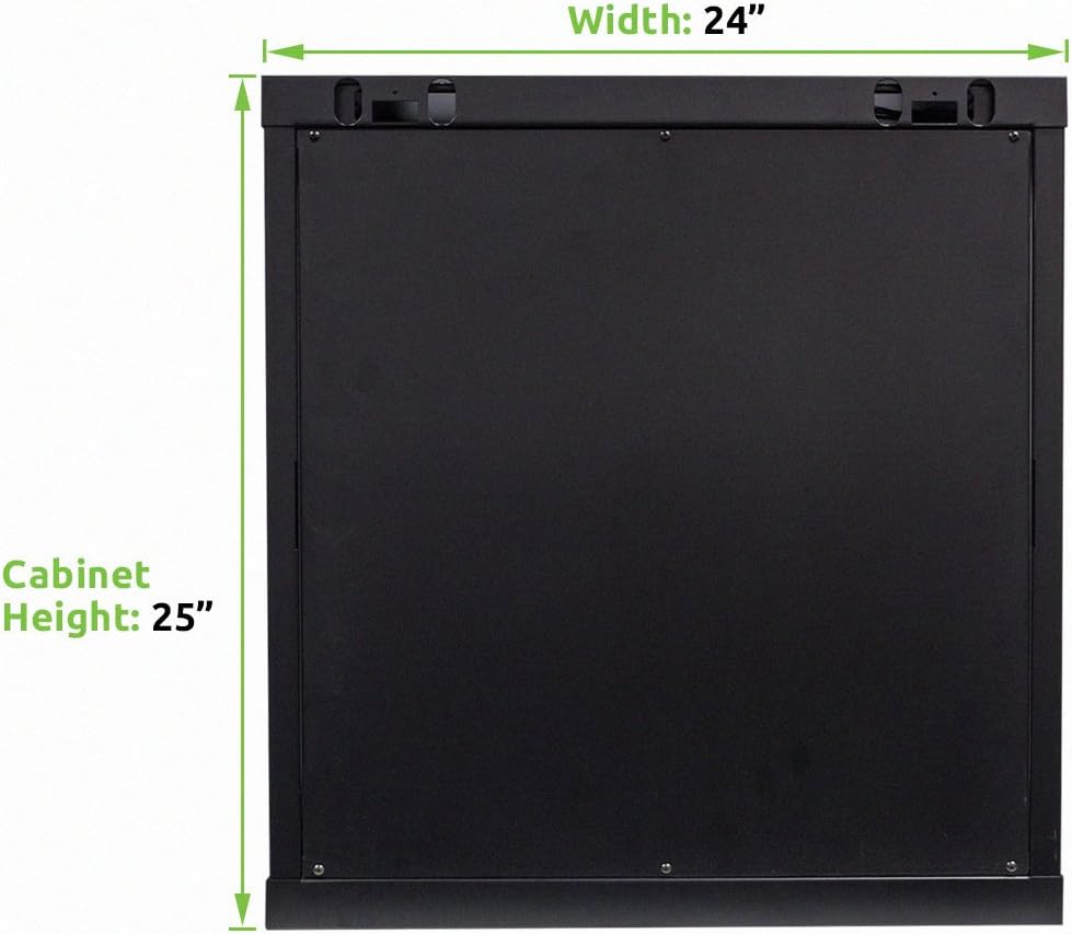 12U 19-Inch Server Network Rack with Locking Glass Door Black P420