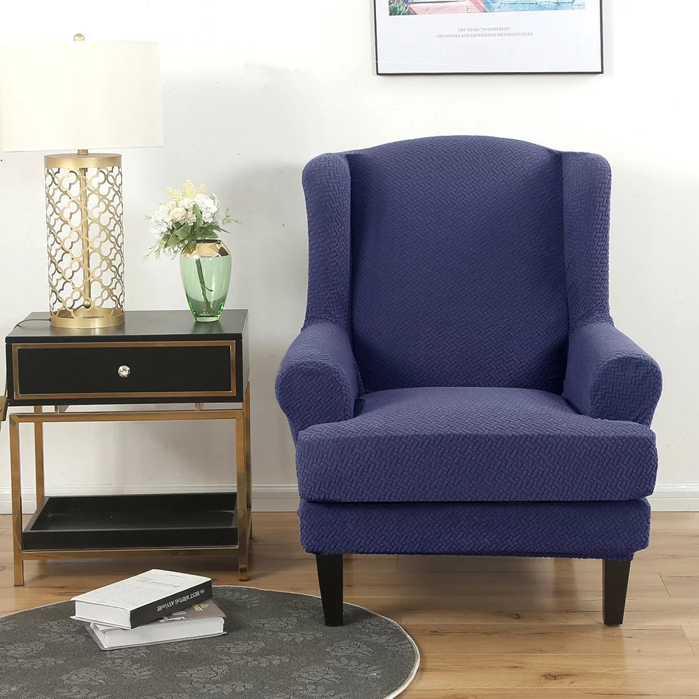 2 Piece Stretch Wingback Chair Slipcovers T115408