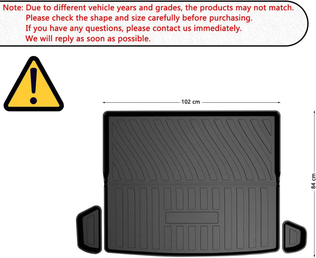 Black TPO Heavy Duty Waterproof Cargo Tray Trunk Floor Mat G8569