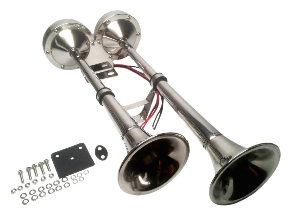 Stainless Steel Dual Trumpet Horn 12V R878
