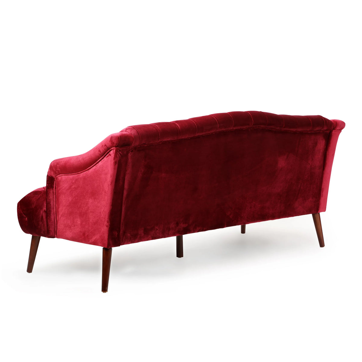 Wine Velvet 3 Seater Sofa Q295590