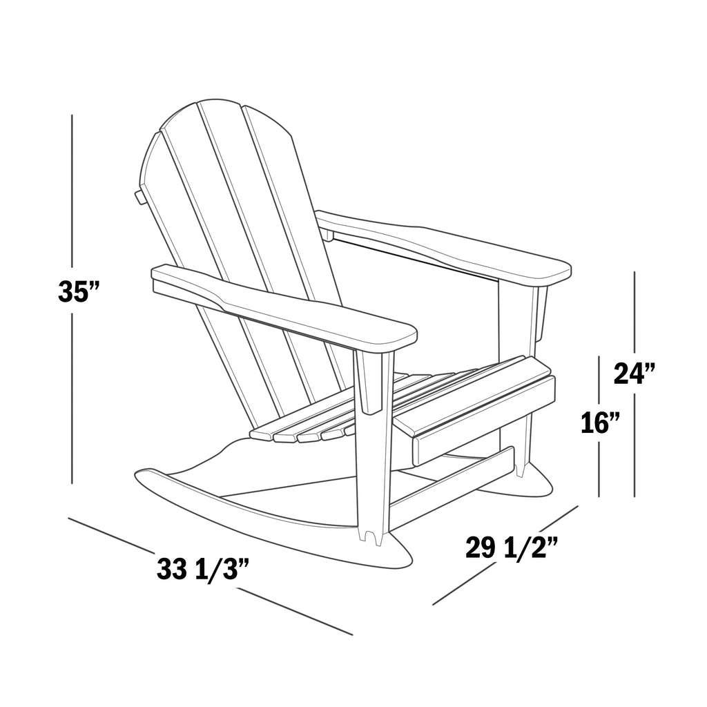 Black 3 Piece Outdoor Rocking Chair Set with Side Table Q843205