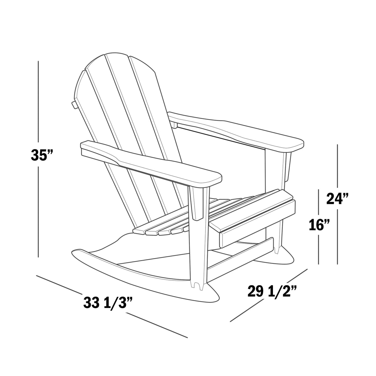 Black 3 Piece Outdoor Rocking Chair Set with Side Table Q843205