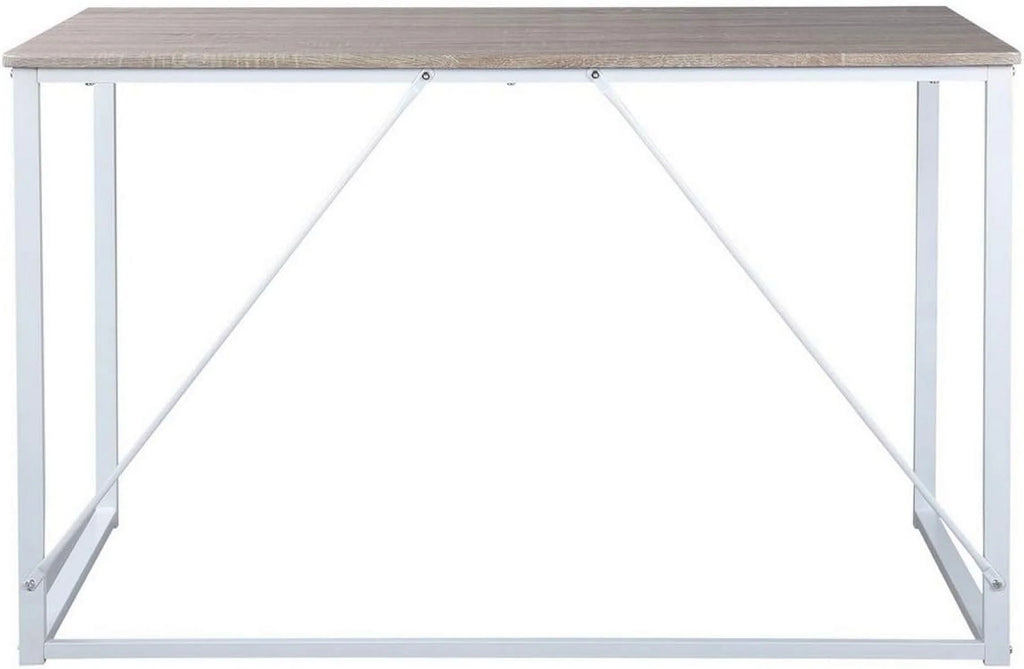 47.2 Inch Light Brown and White Computer Desk with Metal Frame U909
